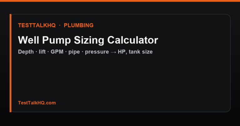 Well Pump Sizing Calculator