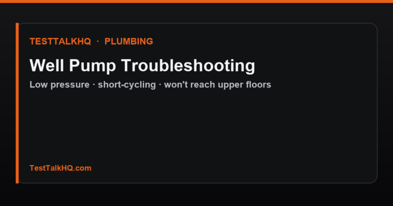Well Pump Troubleshooting