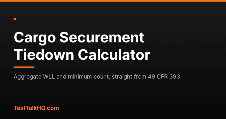 Cargo Securement Tiedown Calculator