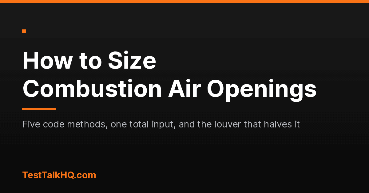 How to Size Combustion Air Openings