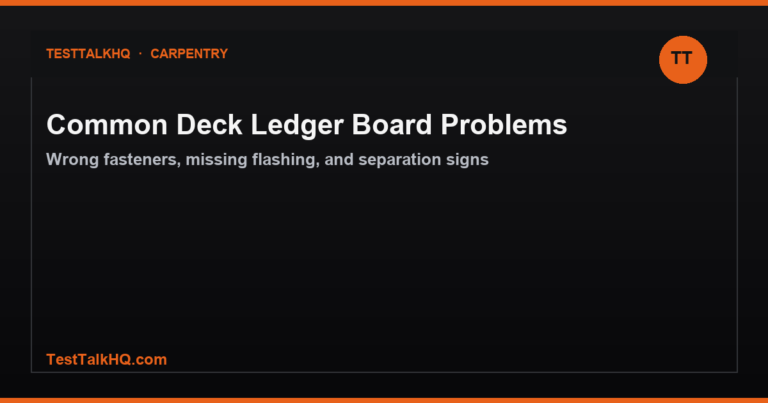 Common Deck Ledger Board Problems and Solutions