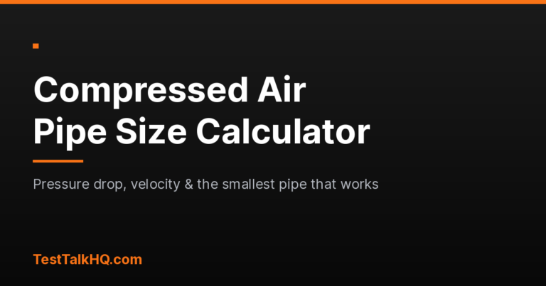 Compressed Air Pipe Size Calculator