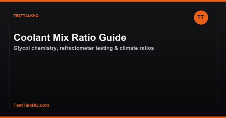 Coolant Mix Ratio Guide: Glycol, Water & Freeze Protection