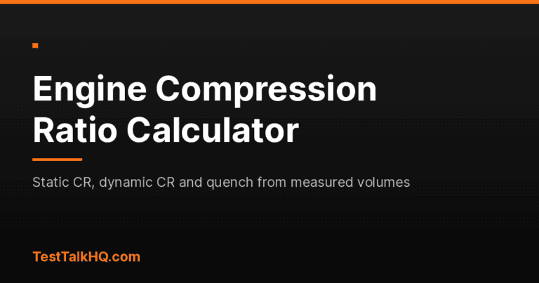 Engine Compression Ratio Calculator