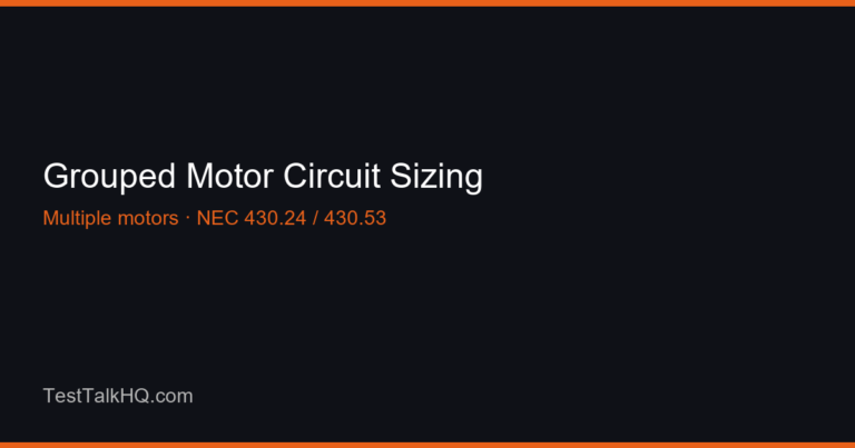 Grouped Motor Circuit Sizing Calculator — Multiple Motors One Circuit