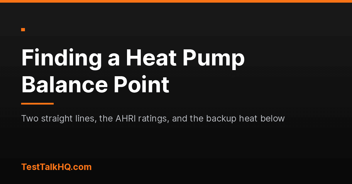 How to Find a Heat Pump Balance Point