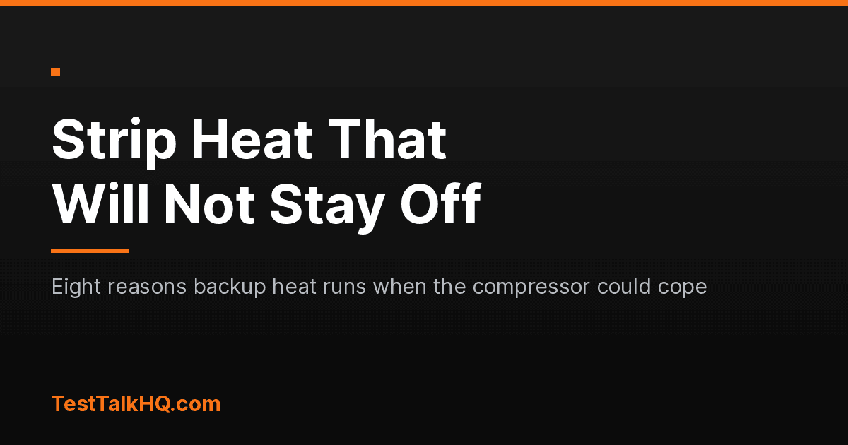 Heat Pump Strip Heat That Will Not Stay Off
