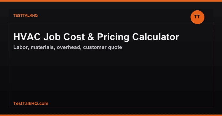 HVAC Job Cost & Pricing Calculator