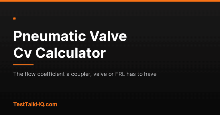 Pneumatic Valve Cv Calculator