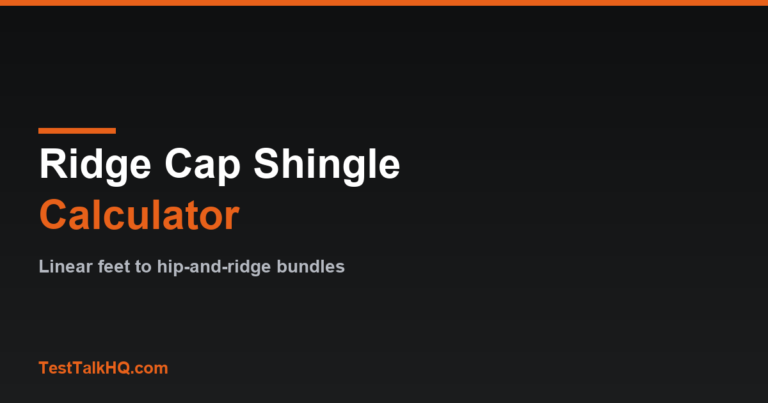 Ridge Cap Shingle Calculator