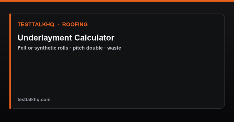 Roofing Underlayment Coverage Calculator