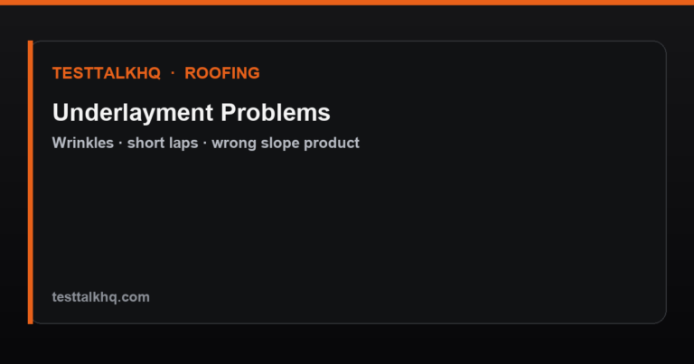 Roofing Underlayment Troubleshooting