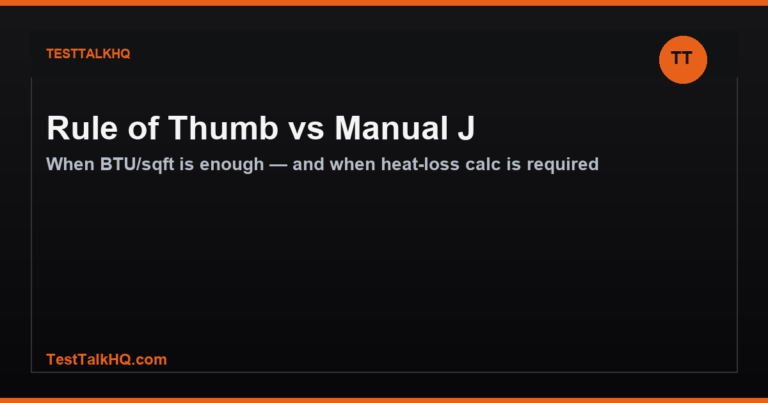 Furnace Sizing: Rule-of-Thumb vs. Manual J Heat Loss Calculation — Which to Use