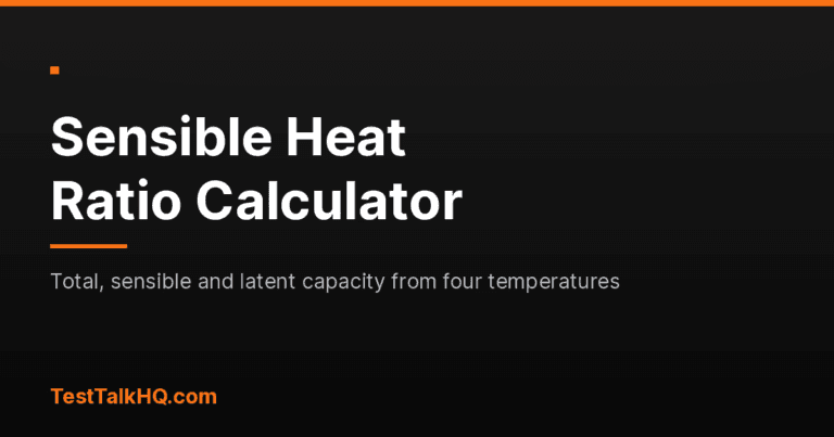 Sensible Heat Ratio Calculator