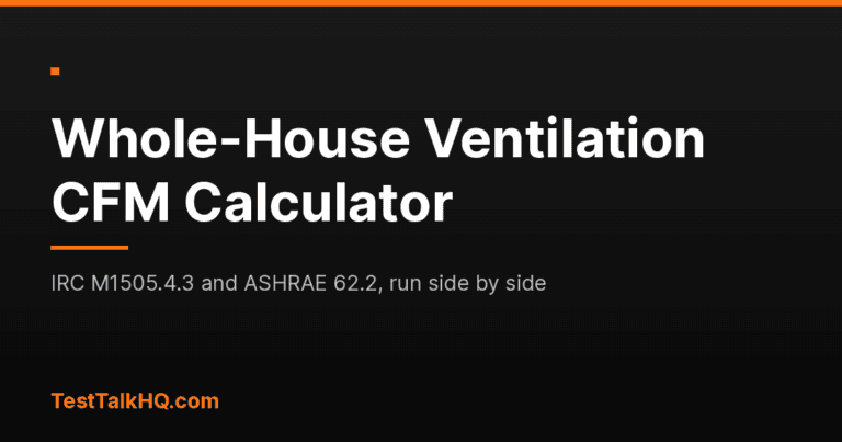 Whole-House Ventilation CFM Calculator