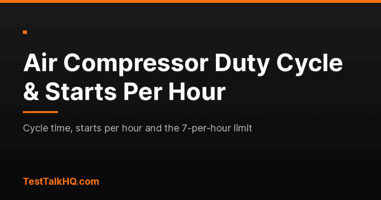 Air Compressor Duty Cycle & Starts Per Hour Calculator