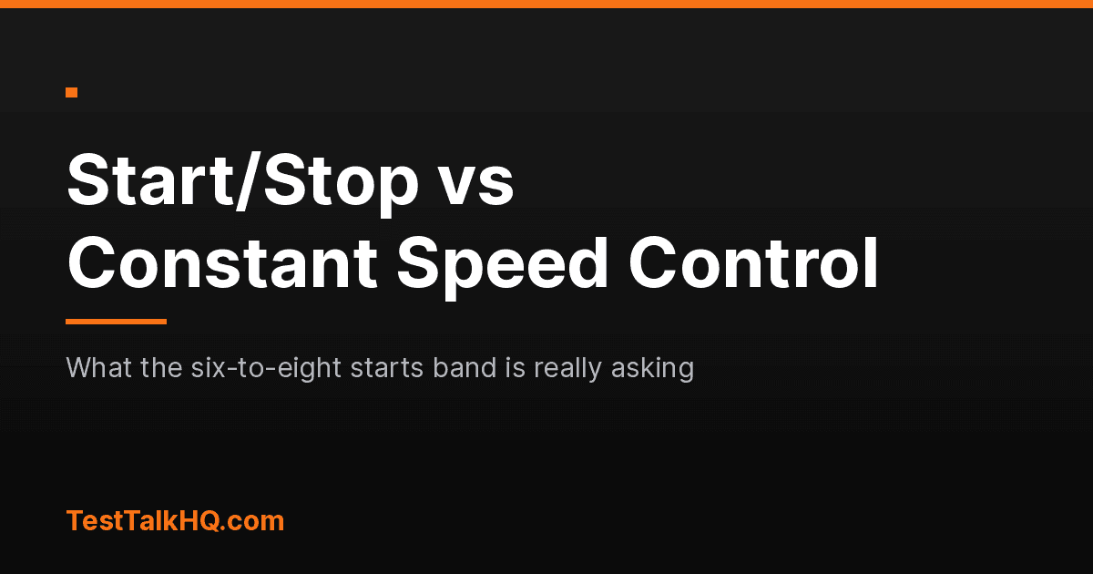 Start/Stop vs Constant Speed vs Dual Control: Which to Use