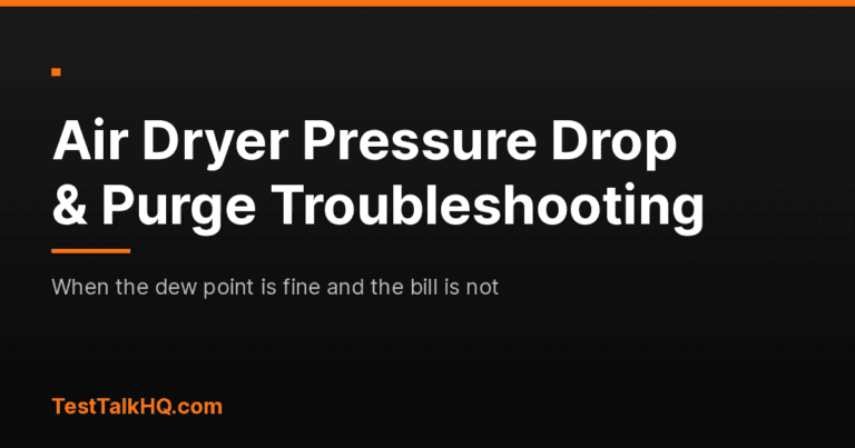 Air Dryer Pressure Drop and Purge Faults: Troubleshooting the Cost, Not the Dew Point