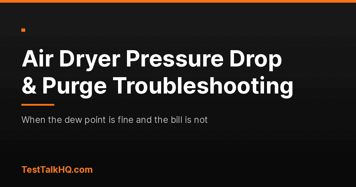 Air Dryer Pressure Drop and Purge Faults: Troubleshooting the Cost, Not the Dew Point
