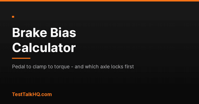 Brake Bias Calculator