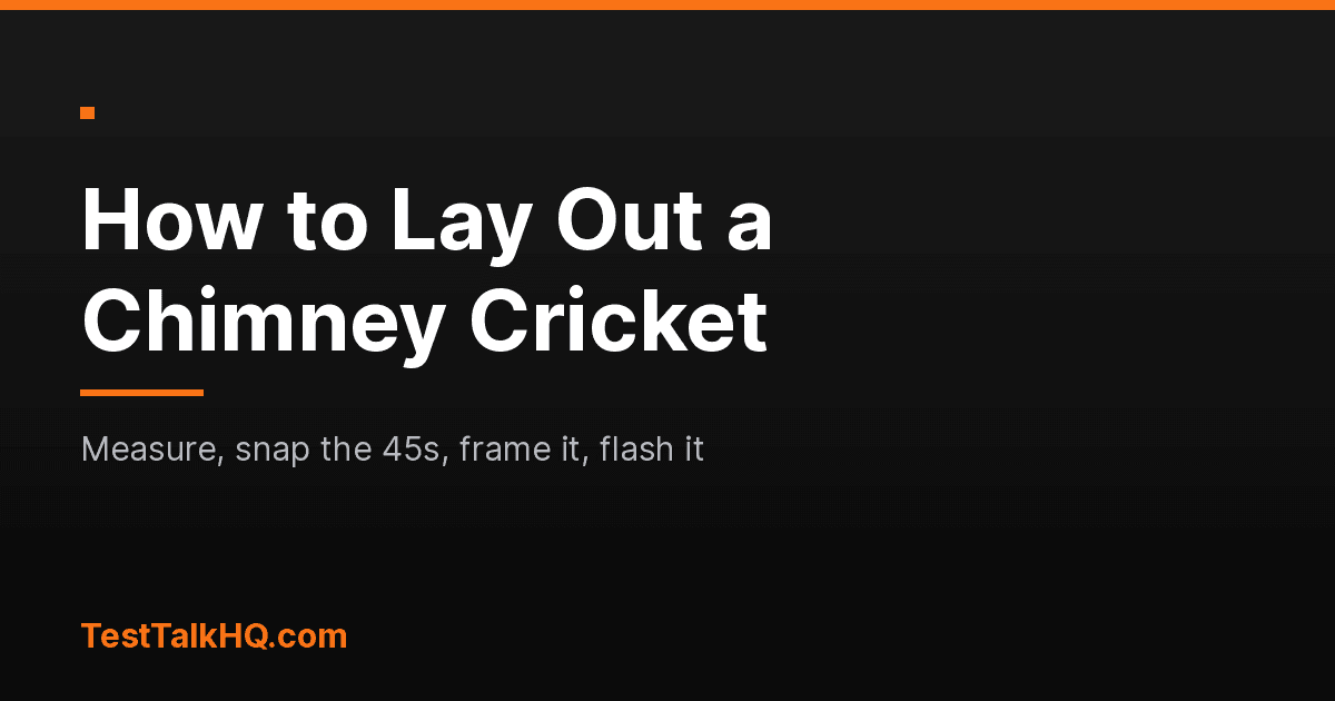 How to Lay Out and Build a Chimney Cricket