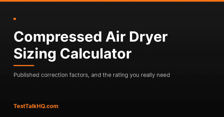 Compressed Air Dryer Sizing Calculator