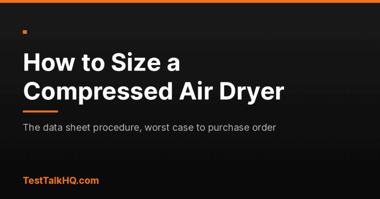 How to Size a Compressed Air Dryer From Its Data Sheet