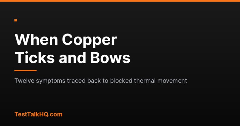 When a Copper Line Ticks, Bows or Splits a Joint: Twelve Symptoms Traced Back to Movement That Had Nowhere to Go