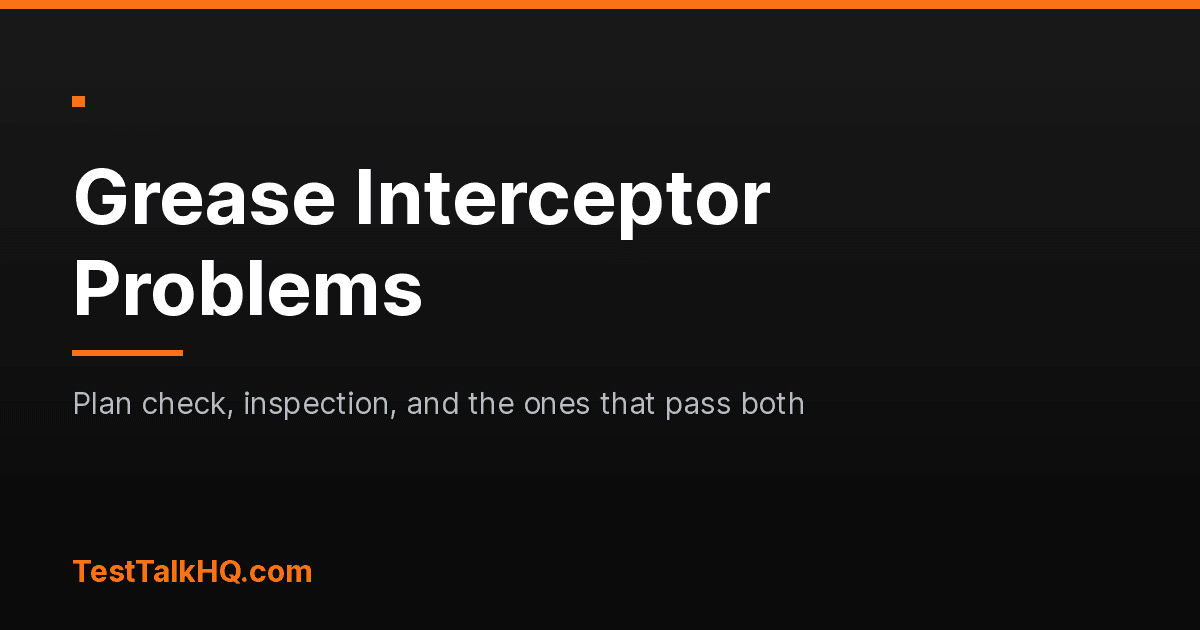 Grease Interceptor Problems: Plan Check, Inspection and the Ones That Pass Both