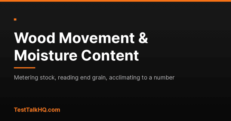 Wood Movement and Moisture Content: Measuring the Five Numbers, and Four Examples Worked by Hand