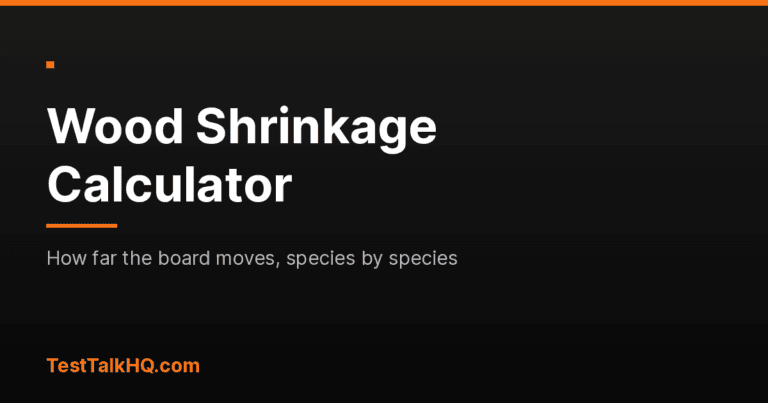 Wood Shrinkage Calculator