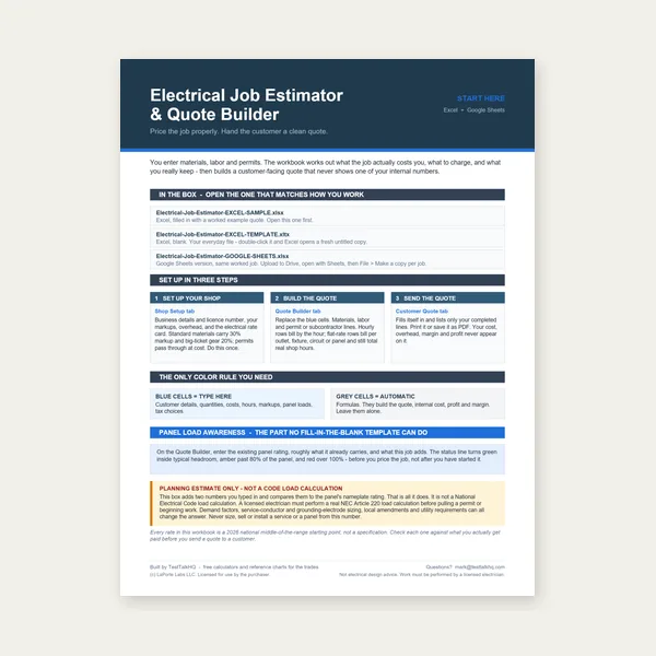 Electrical Job Estimator