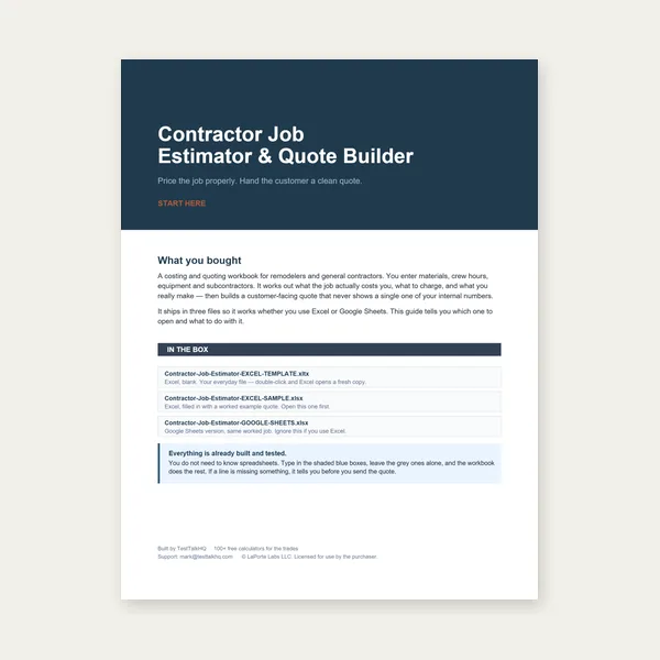 Contractor Job Estimator