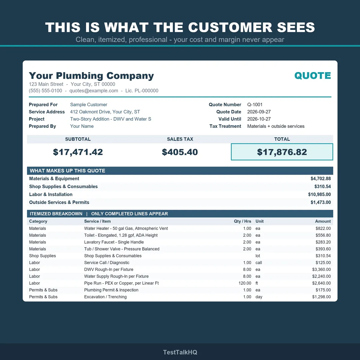 Plumbing Job Estimator