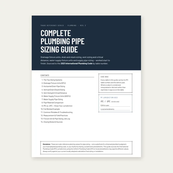 Complete Plumbing Pipe Sizing Guide