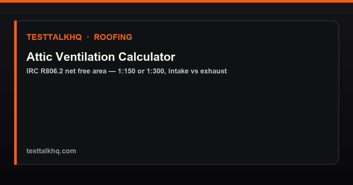 Attic ventilation calculator
