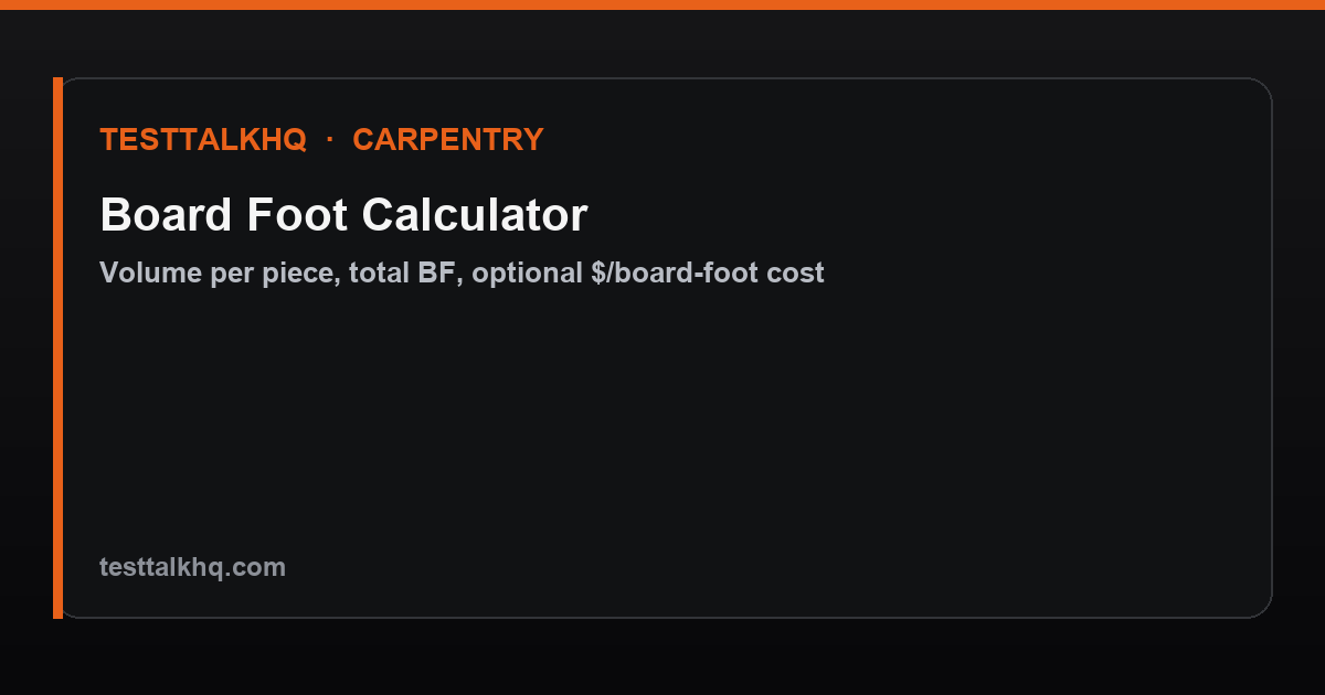 Board foot calculator