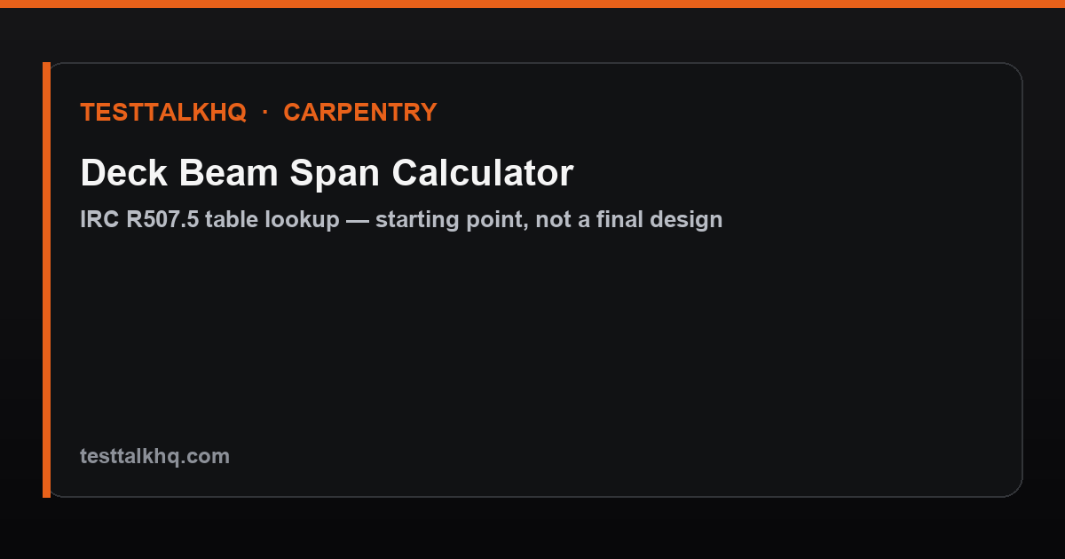 Deck beam span calculator
