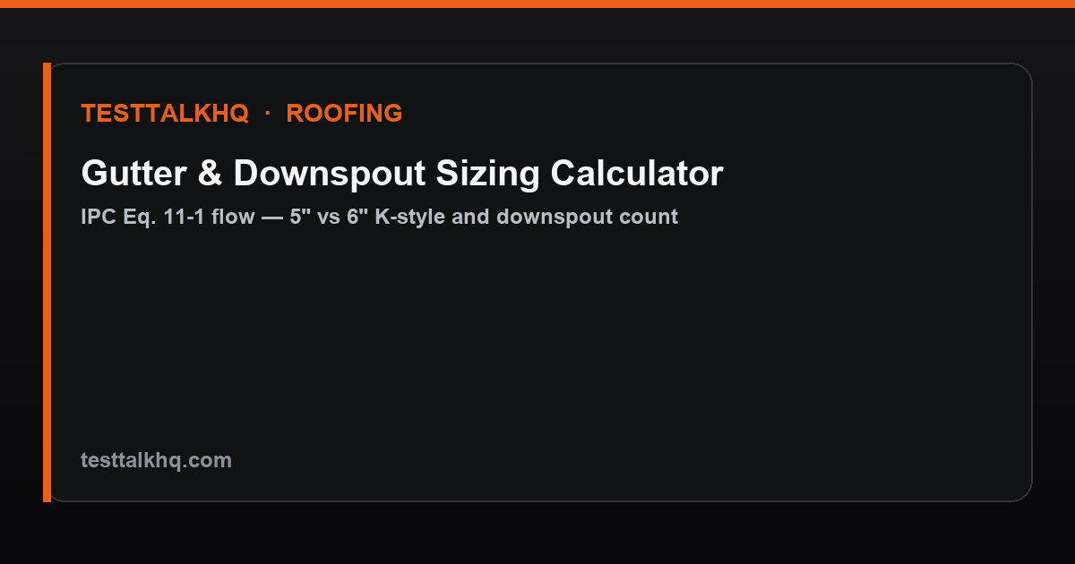 Gutter sizing calculator