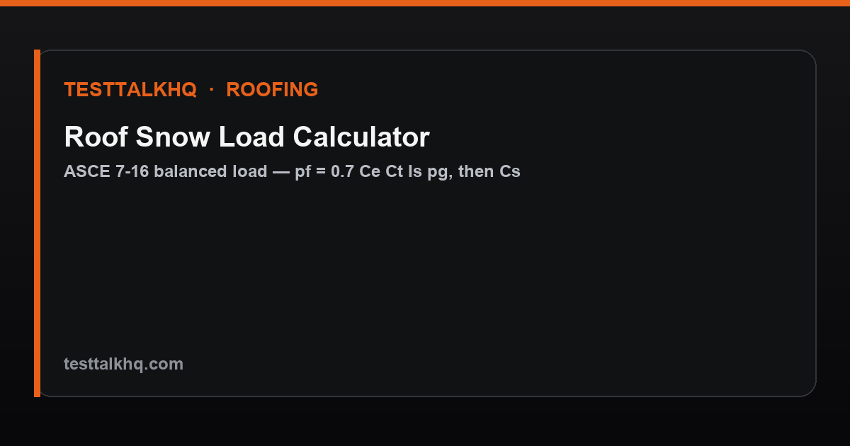 Roof snow load calculator