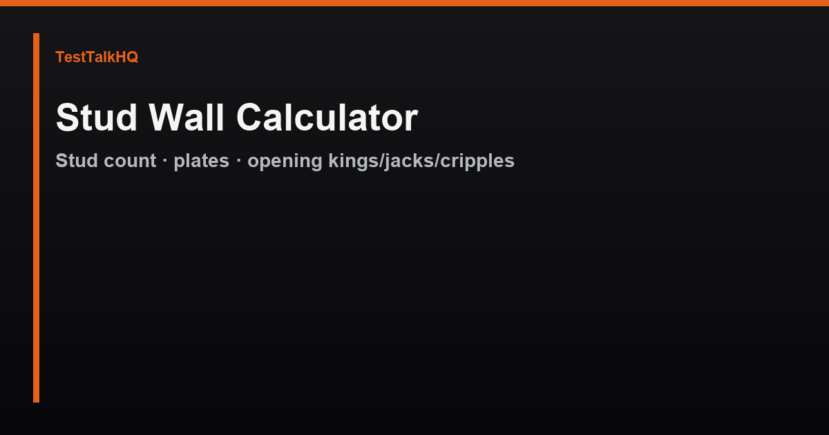 Stud wall calculator
