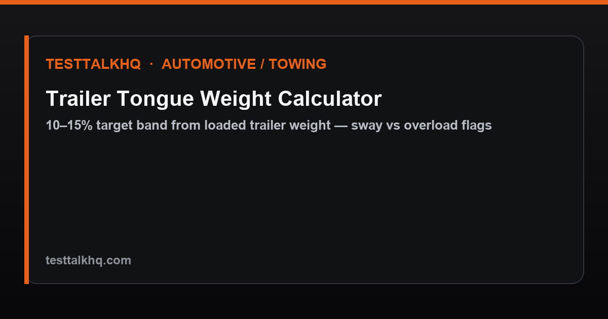 Trailer tongue weight calculator