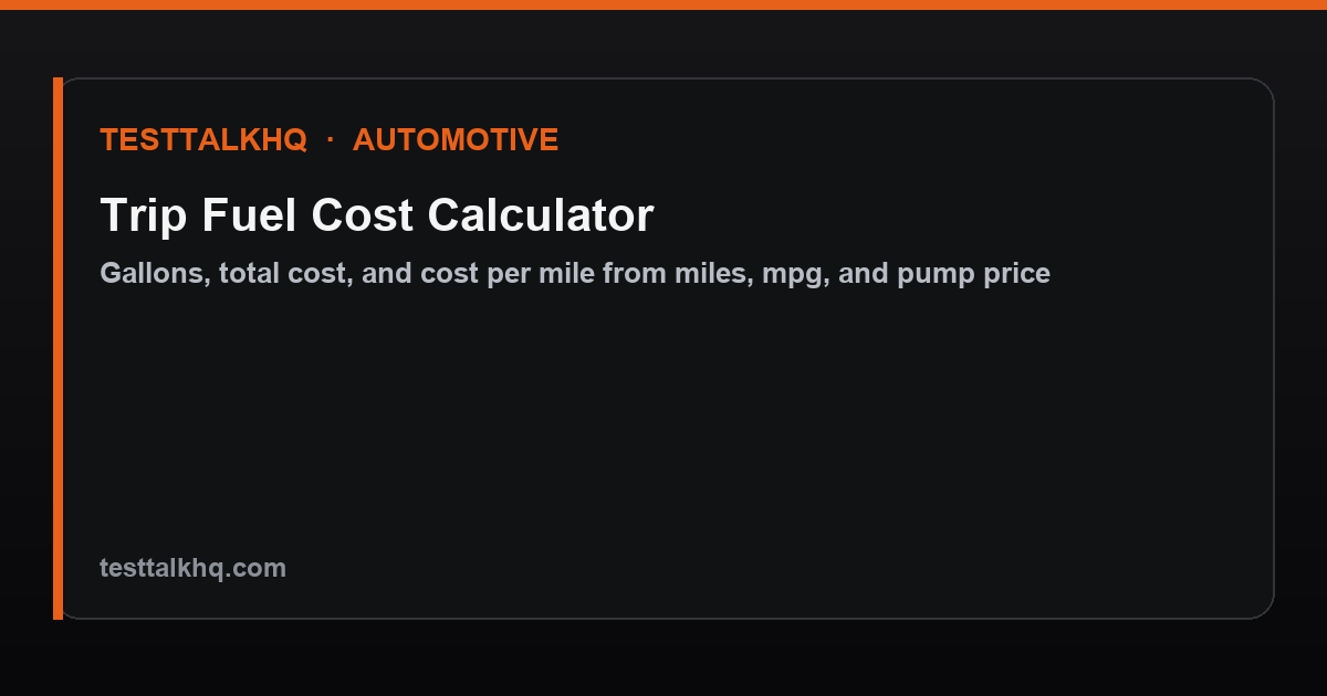 Trip fuel cost calculator
