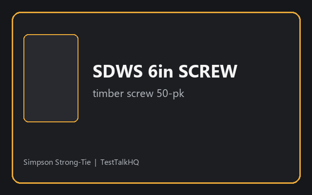 Simpson SDWS timber screw